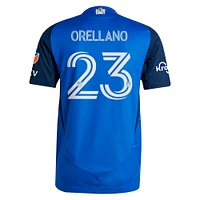 Men's adidas Luca Orellano Blue FC Cincinnati 2025 Orange and Legacy Kit Authentic Player Jersey