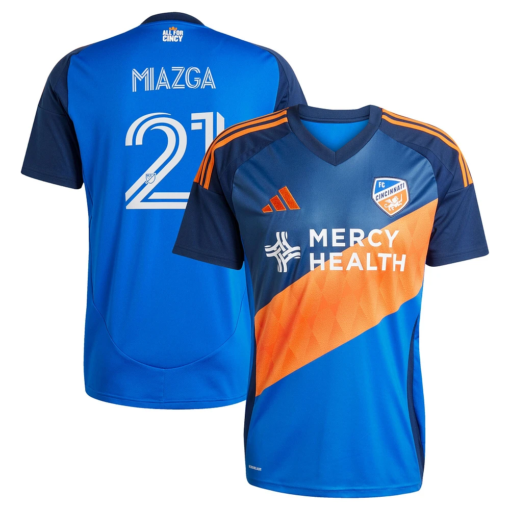 Maillot de joueur réplique orange et bleu FC Cincinnati 2025 Matt Miazga Blue pour homme adidas