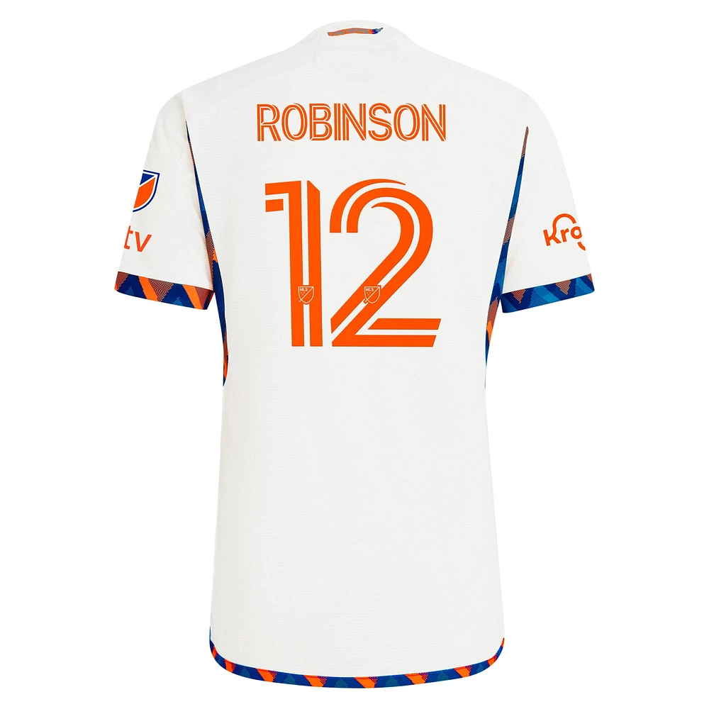 Men's adidas Miles Robinson White FC Cincinnati 2024 The Canvas Kit Authentic Player Jersey