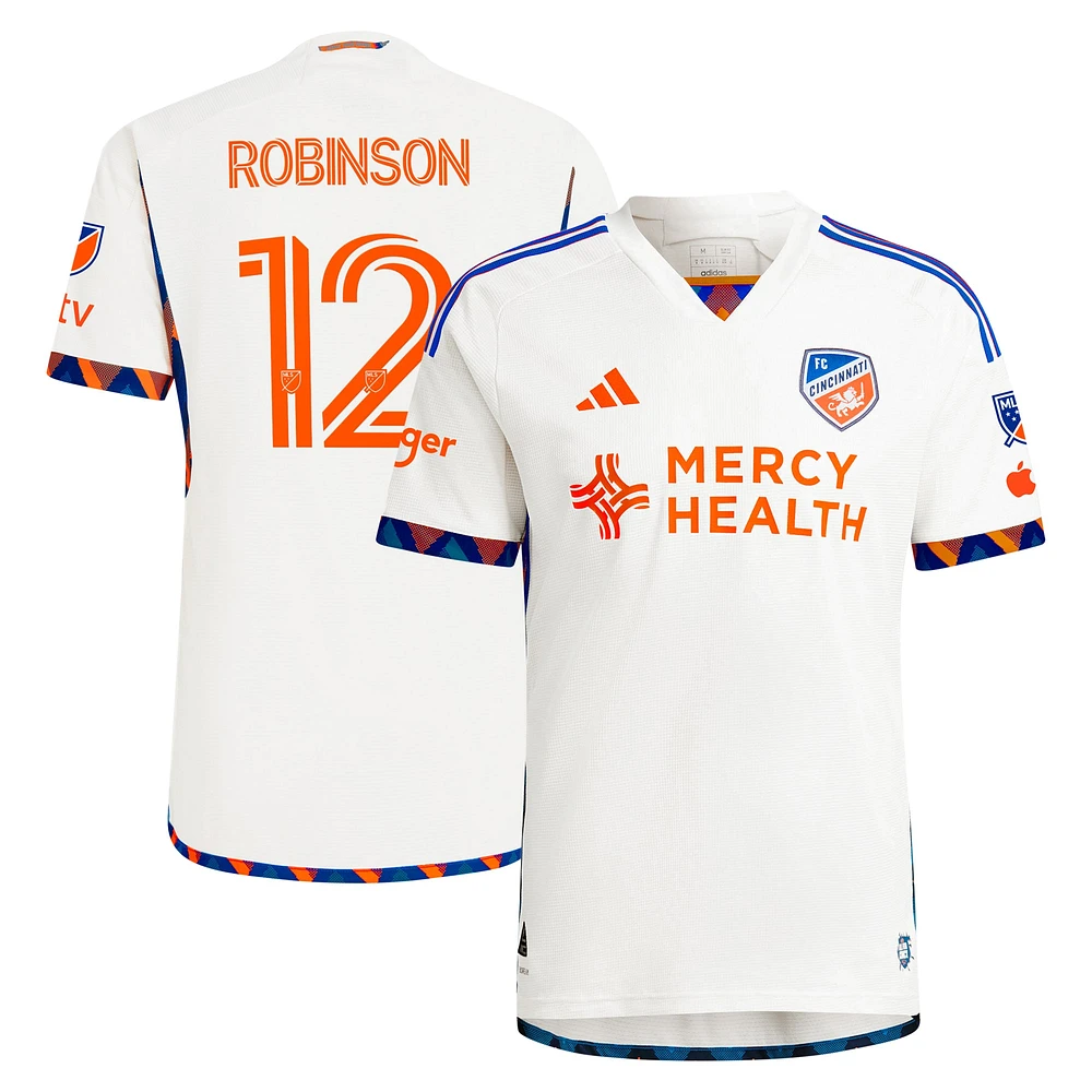 Men's adidas Miles Robinson White FC Cincinnati 2024 The Canvas Kit Authentic Player Jersey