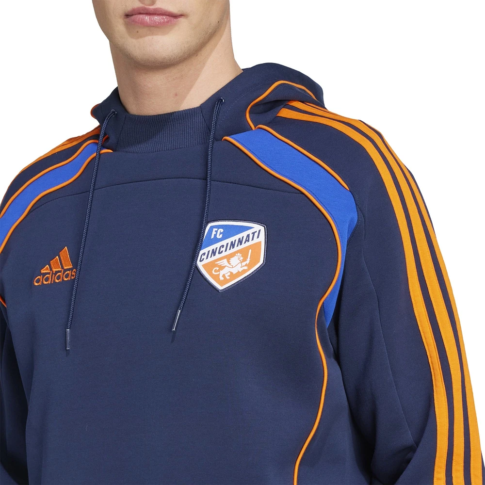 Men's adidas Navy FC Cincinnati 2025 Travel Pullover Hoodie