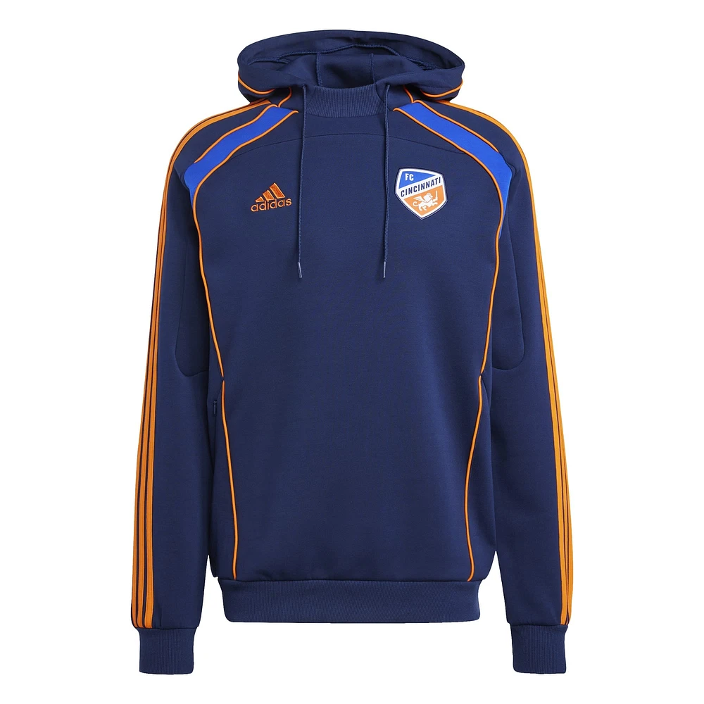 Men's adidas Navy FC Cincinnati 2025 Travel Pullover Hoodie