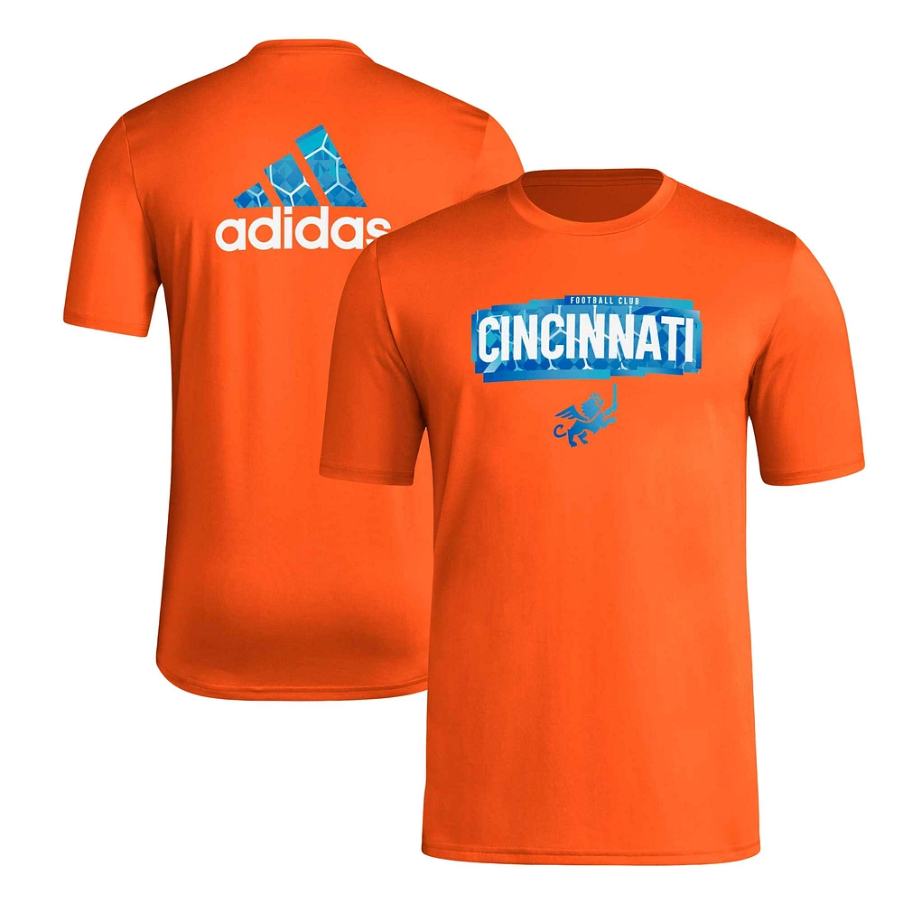 T-shirt adidas Orange FC Cincinnati Local Pop AEROREADY pour hommes