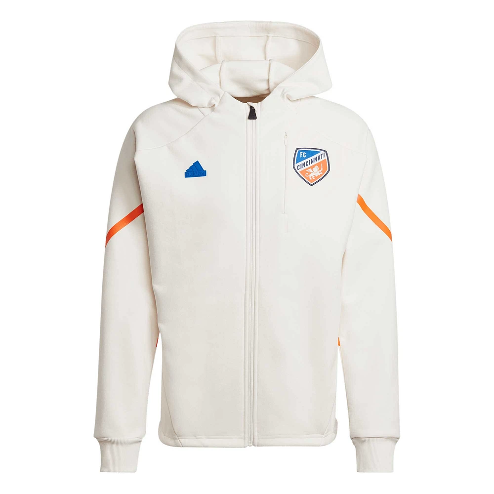 Men's adidas White FC Cincinnati 2024 Anthem Travel Raglan Sleeve Full-Zip Jacket