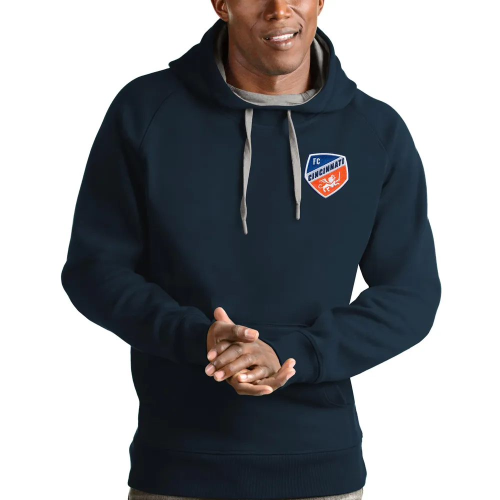 Chicago Bears Antigua Logo Victory Pullover Hoodie - Navy