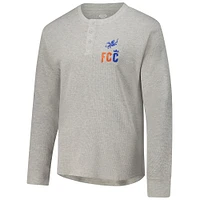 Men's Concepts Sport Gray FC Cincinnati Region Thermal Knit Henley Long Sleeve T-Shirt