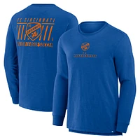 Men's Fanatics Blue FC Cincinnati Lob Attempt Stadium Slub Long Sleeve T-Shirt