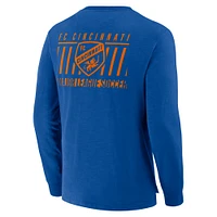 Men's Fanatics Blue FC Cincinnati Lob Attempt Stadium Slub Long Sleeve T-Shirt