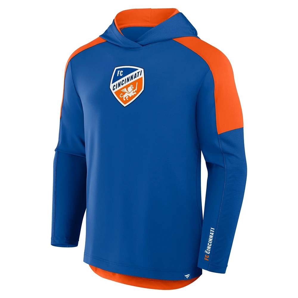 Sweat à capuche de transition bleu FC Cincinnati Red Card Fanatics pour homme