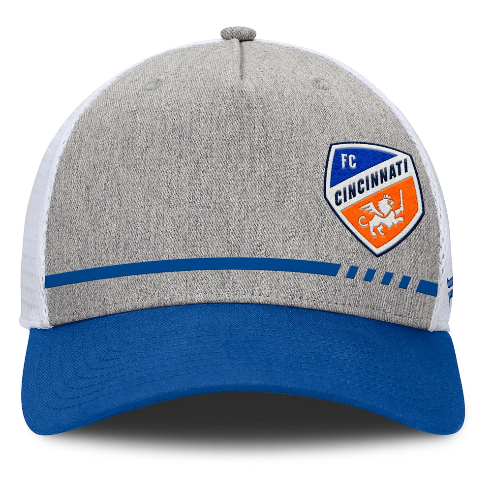 Casquette ajustable Fanatics Heather Grey FC Cincinnati Low Block Trucker pour homme