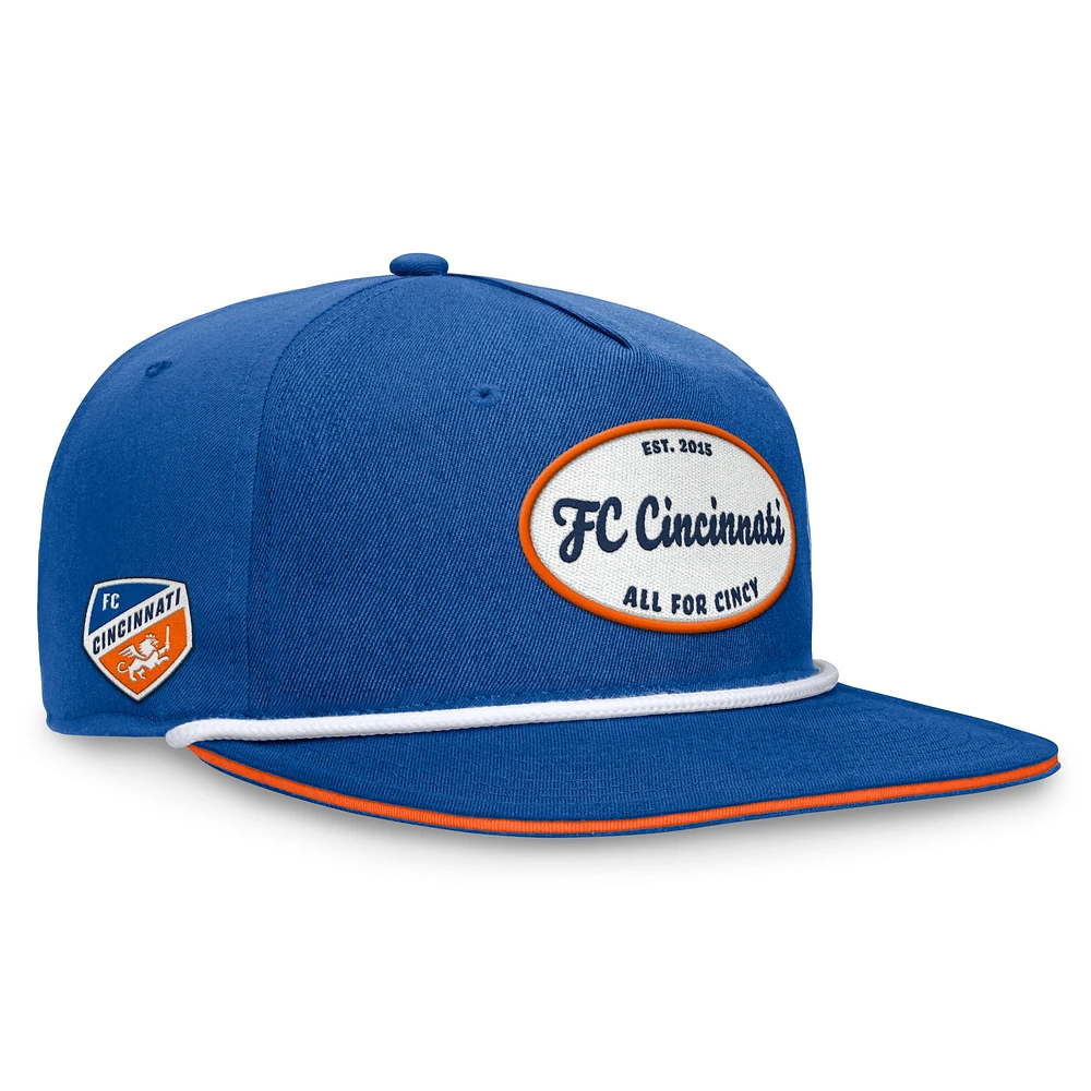 Casquette Snapback Royal FC Cincinnati Iron Golf de marque Fanatics pour hommes