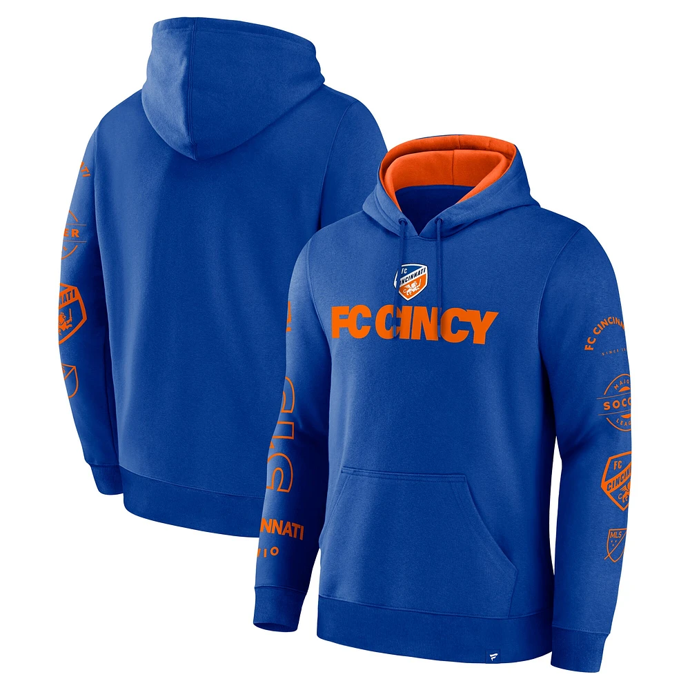 Sweat à capuche pour homme Fanatics Royal FC Cincinnati Penalty Kick Legacy