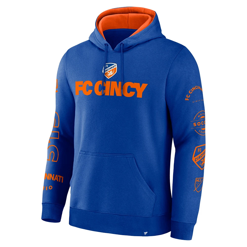 Sweat à capuche pour homme Fanatics Royal FC Cincinnati Penalty Kick Legacy