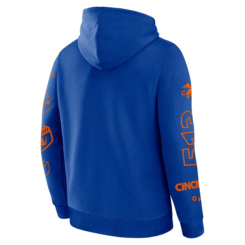 Sweat à capuche pour homme Fanatics Royal FC Cincinnati Penalty Kick Legacy