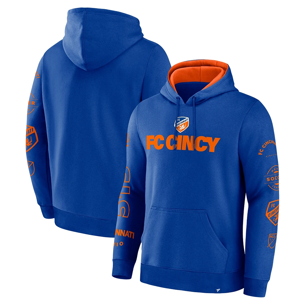 Sweat à capuche pour homme Fanatics Royal FC Cincinnati Penalty Kick Legacy