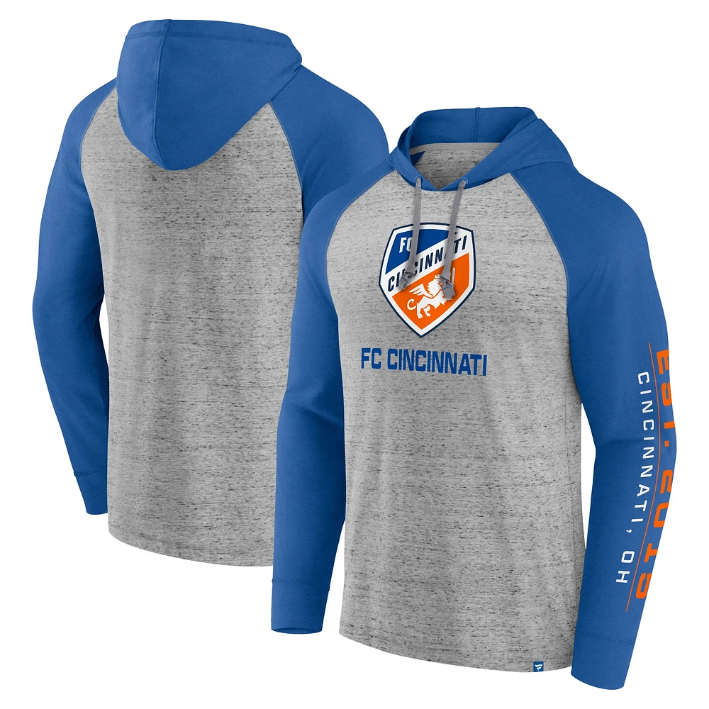 Sweat à capuche Fanatics Steel FC Cincinnati Deflection Raglan pour hommes