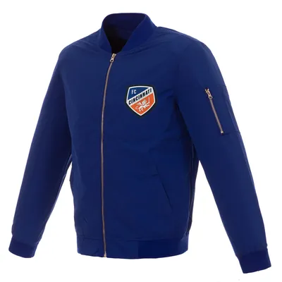 FC Cincinnati JH Design Nylon Full-Zip Bomber Jacket - Blue