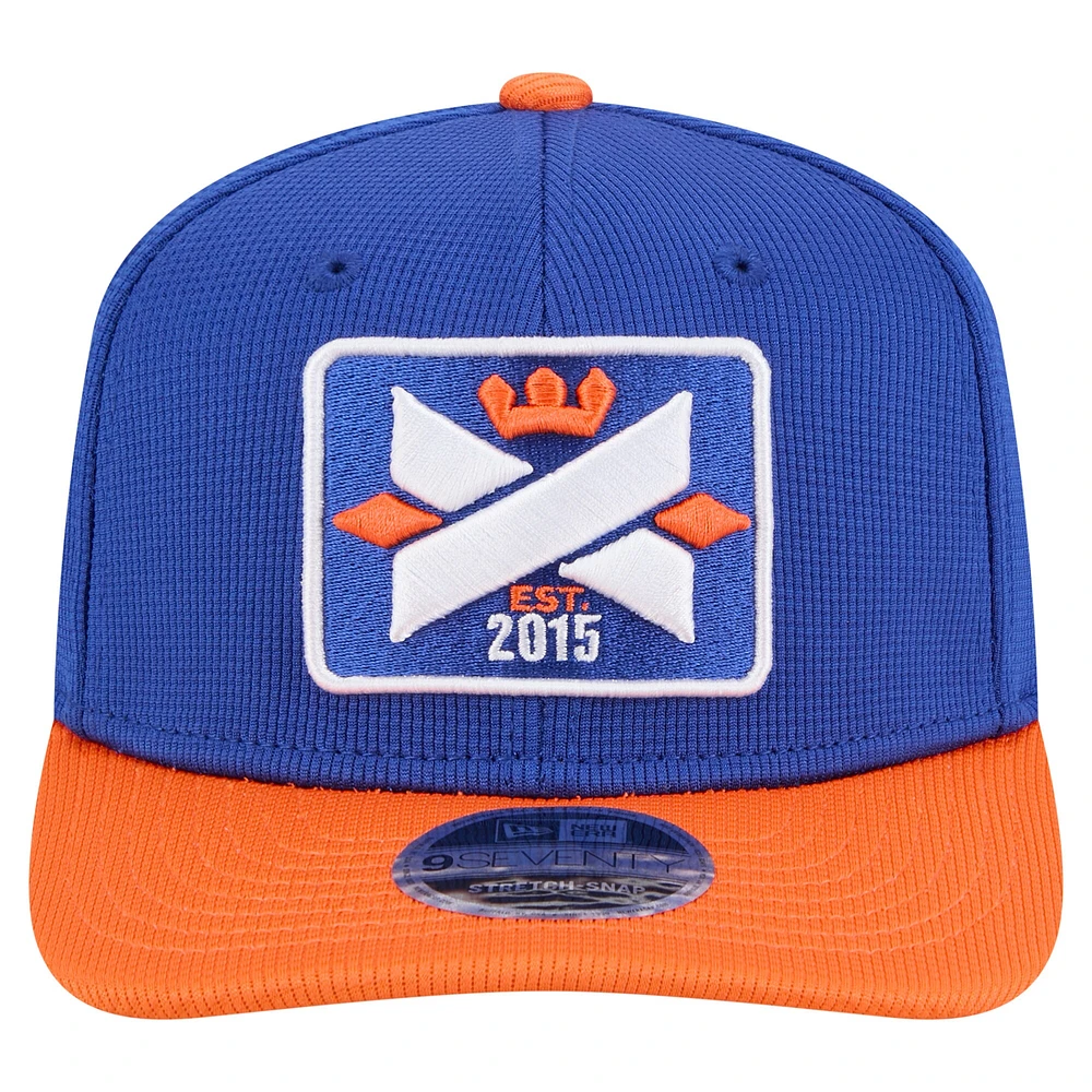 Casquette extensible à boutons-pression New Era bleu/orange FC Cincinnati 2025 Jersey Hook 9SEVENTY pour homme