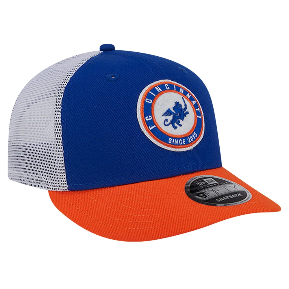 Casquette Snapback 9FIFTY Low Profile FC Cincinnati Throwback Trucker New Era pour homme, bleue