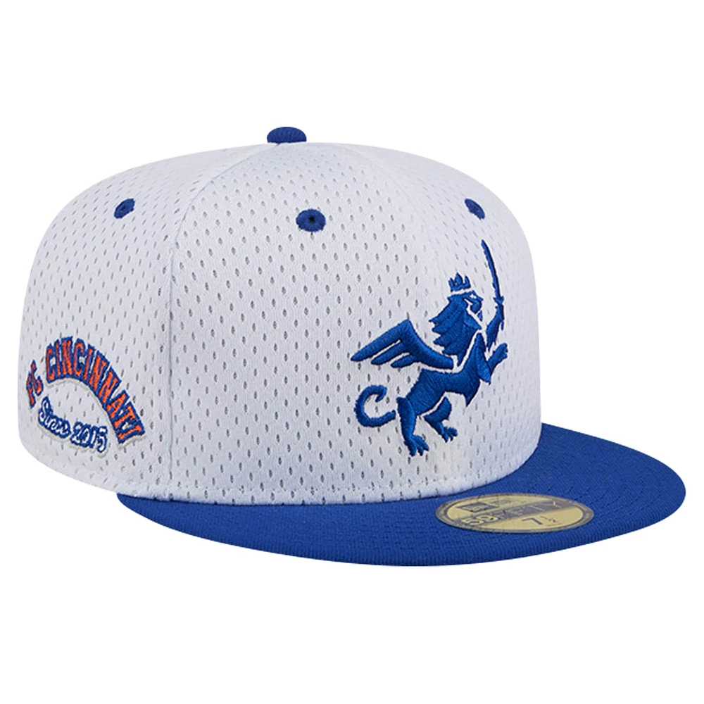 Casquette ajustée 59FIFTY Throwback Mesh gris FC Cincinnati New Era pour homme