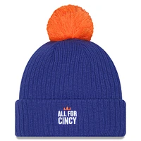 Men's New Era  Royal FC Cincinnati 2025 Jersey Hook Cuffed Knit Hat with Pom