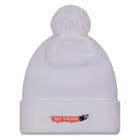 Bonnet en tricot à revers et crochet en jersey New Era blanc FC Cincinnati pour hommes avec pompon