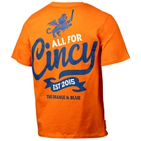 Men's  Orange FC Cincinnati Team Script Relaxed T-Shirt