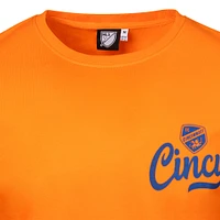 Men's  Orange FC Cincinnati Team Script Relaxed T-Shirt