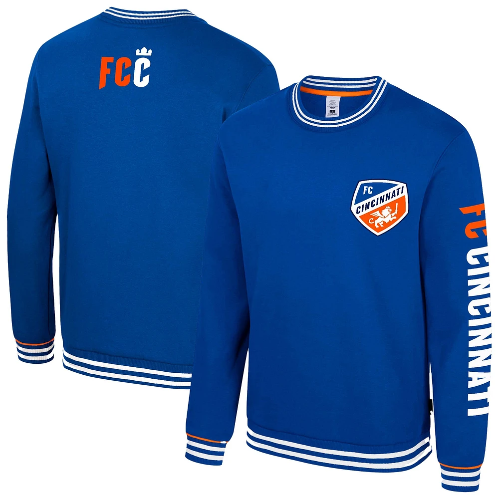 Men's Stadium Essentials Blue FC Cincinnati Half-Time 2-Hit Pullover Sweatshirt