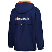 Men's Stadium Essentials Navy FC Cincinnati Compete Quarter-Zip Hoodie Jacket