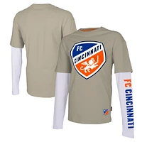 T-shirt à manches longues Stadium Essentials Tan FC Cincinnati Status pour hommes