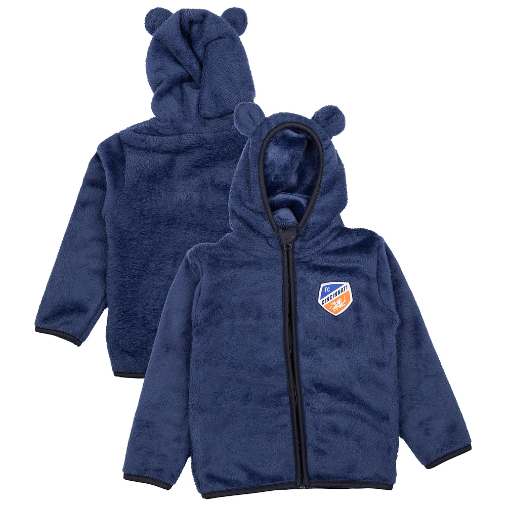 Toddler Sport Design Sweden  Navy FC Cincinnati Tie-Breaker Teddy Full-Zip Hoodie