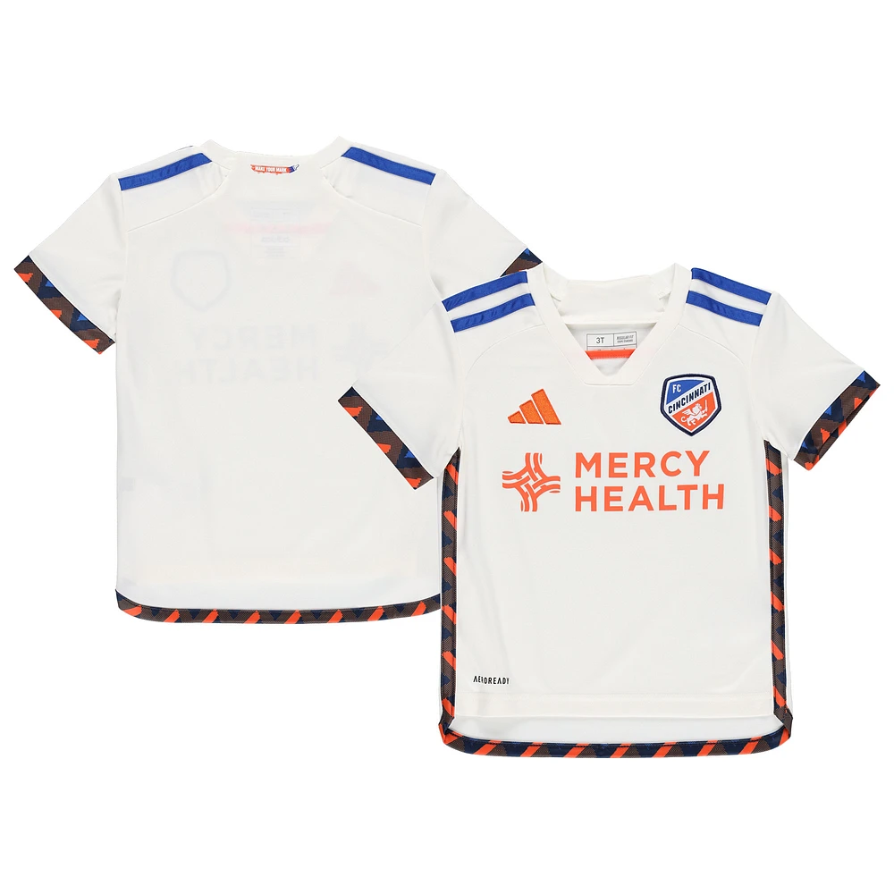 Maillot adidas FC Cincinnati 2024 AEROREADY Team blanc pour tout-petit