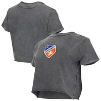 Women's Concepts Sport  Charcoal FC Cincinnati Distressed Market Cropped T-Shirt