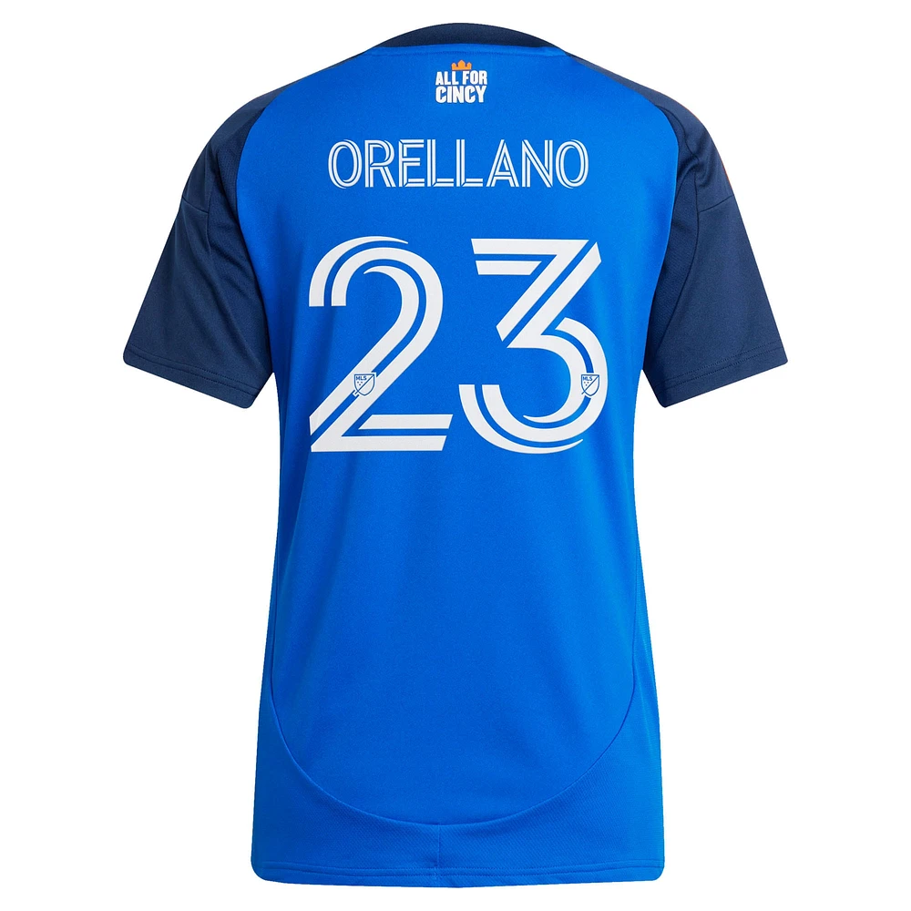 Women's adidas Luca Orellano Blue FC Cincinnati 2025 Orange and Legacy Kit Replica Player Jersey