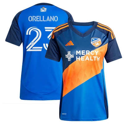 Women's adidas Luca Orellano Blue FC Cincinnati 2025 Orange and Legacy Kit Replica Player Jersey