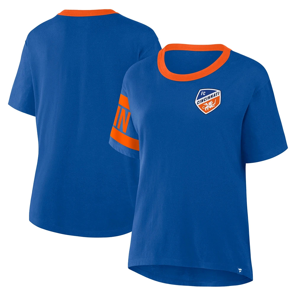 T-shirt bleu pour femme Fanatics FC Cincinnati Defender Pairing Legacy