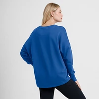 Women's Fanatics Blue FC Cincinnati Oversized Captain Arm Band Pullover Sweatshirt