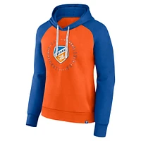 Women's Fanatics Orange/Blue FC Cincinnati Instep Raglan Pullover Hoodie