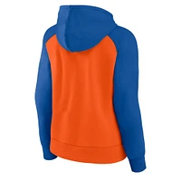 Women's Fanatics Orange/Blue FC Cincinnati Instep Raglan Pullover Hoodie