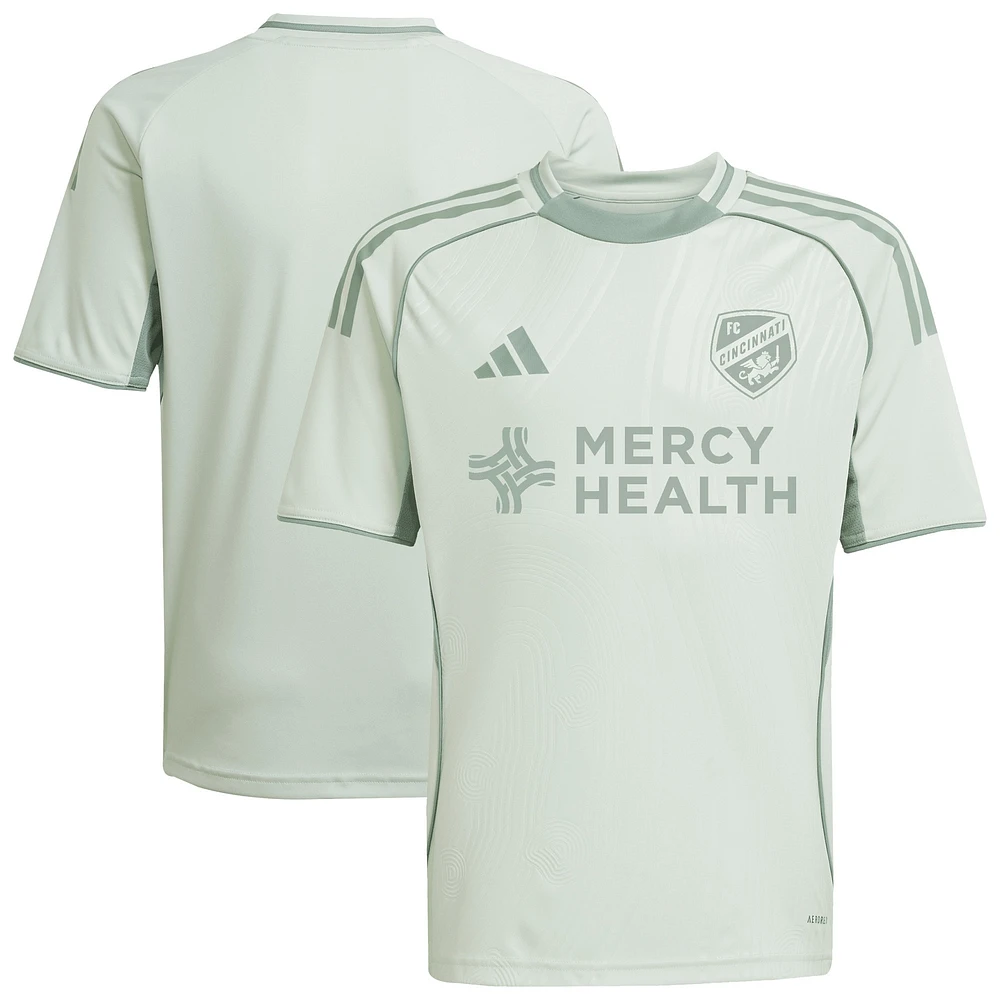 Youth adidas Light Green FC Cincinnati 2025 One Planet Pre-Match Top