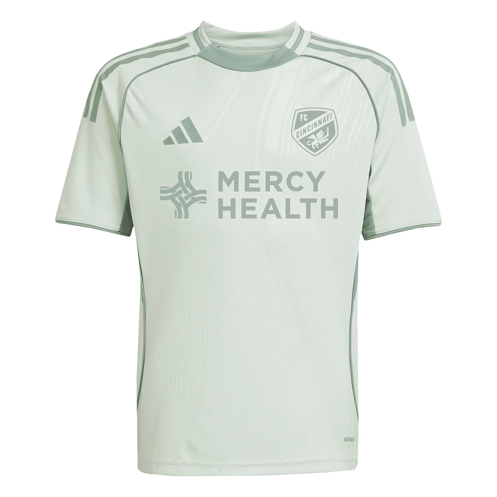 Youth adidas Light Green FC Cincinnati 2025 One Planet Pre-Match Top
