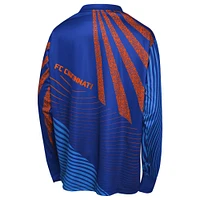 T-shirt à manches longues bleu FC Cincinnati Nifty Netminder pour jeunes Outerstuff