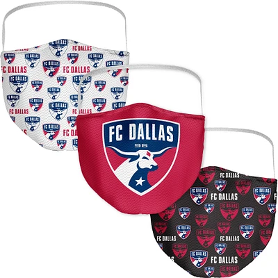 Paquet de 3 couvre-visages avec logo intégral Fanatics FC Dallas pour adultes