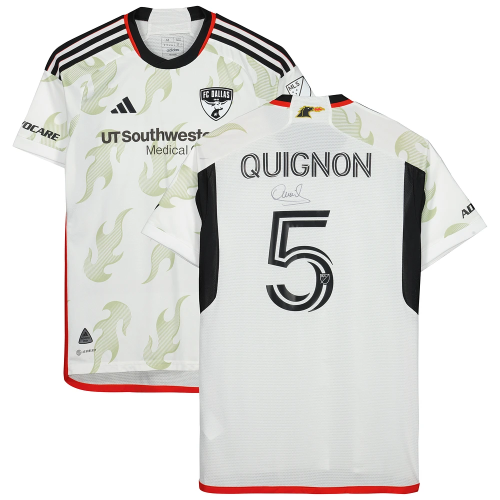Facundo Quignón FC Dallas Autographed Match-Used #5 White Jersey from the 2023 MLS Season