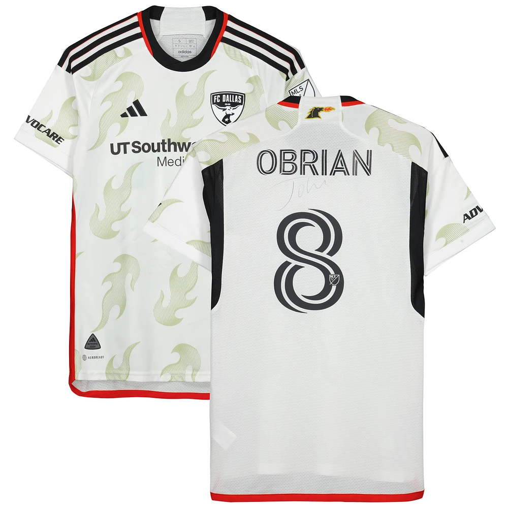 Jáder Obrian FC Dallas Autographed Match-Used #8 White Jersey from the 2023 MLS Season