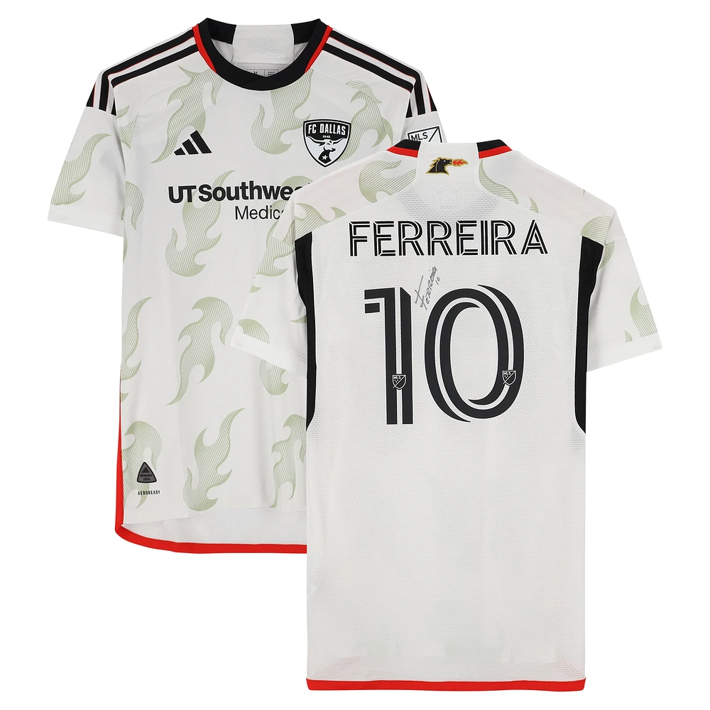 Jesus Ferreira FC Dallas Autographed Match-Used #10 White adidas Jersey from the 2024 MLS Season - Size M
