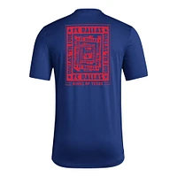 T-shirt cache-cœur adidas bleu FC Dallas Local pour homme
