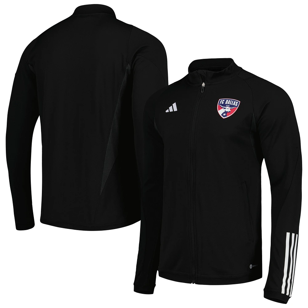 Men's adidas Black FC Dallas 2023 On-Field AEROREADY Full-Zip Training Top