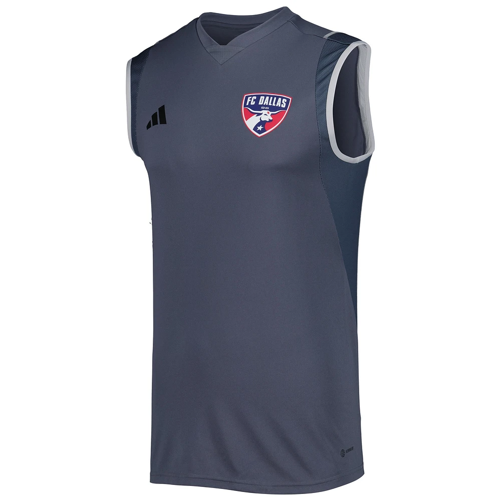 Maillot d'entraînement sans manches adidas FC Dallas 2023 pour homme, gris